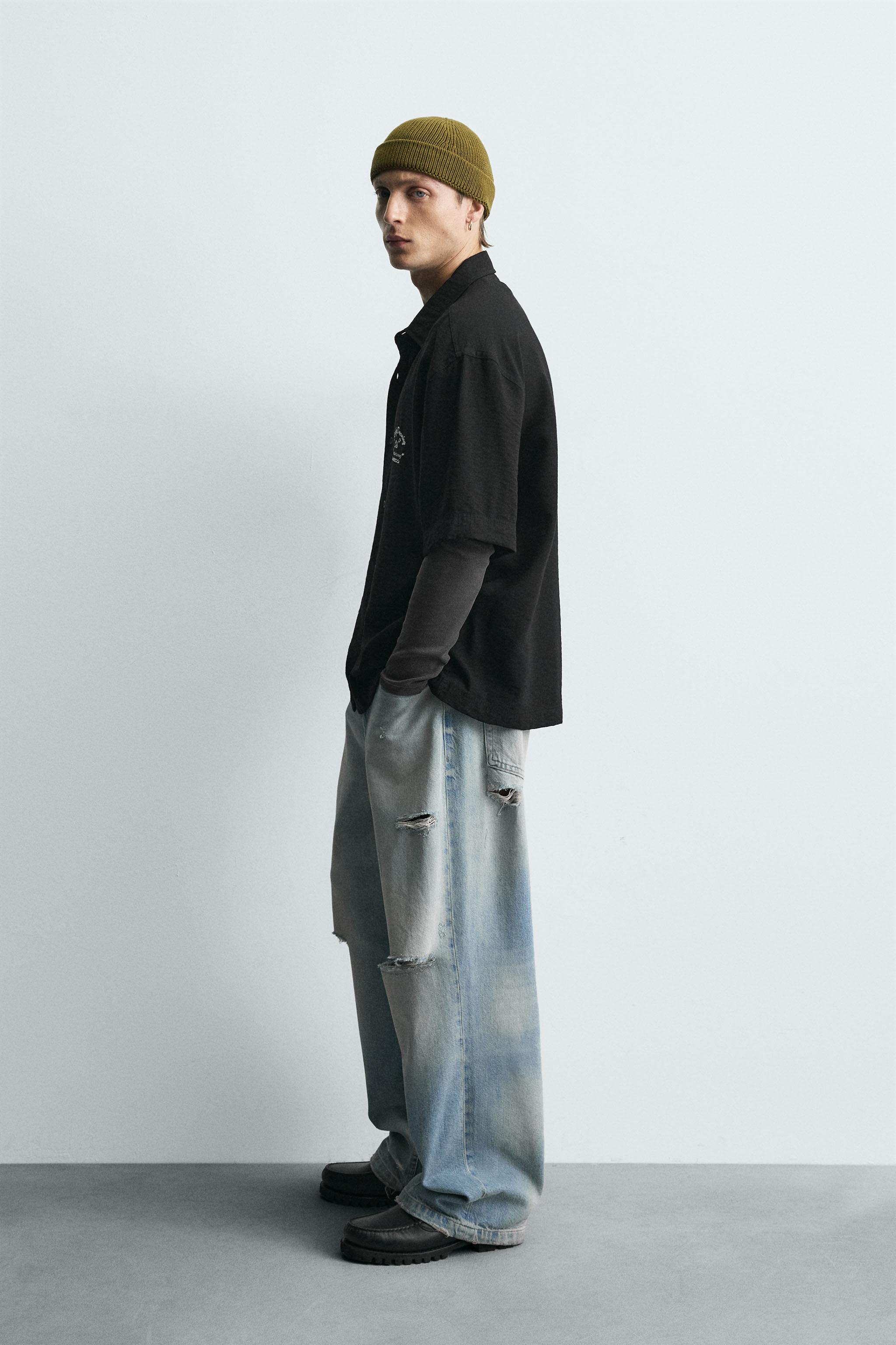 EMBROIDERED FLOWY SHIRT